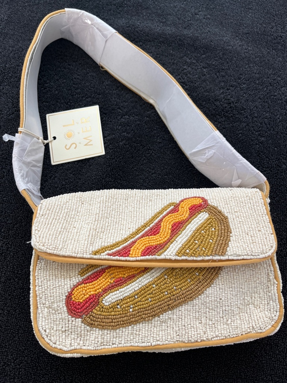 Beaded Hot Dog Shoulder Bag